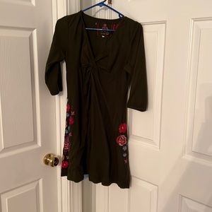 Johnny Was dark green dress